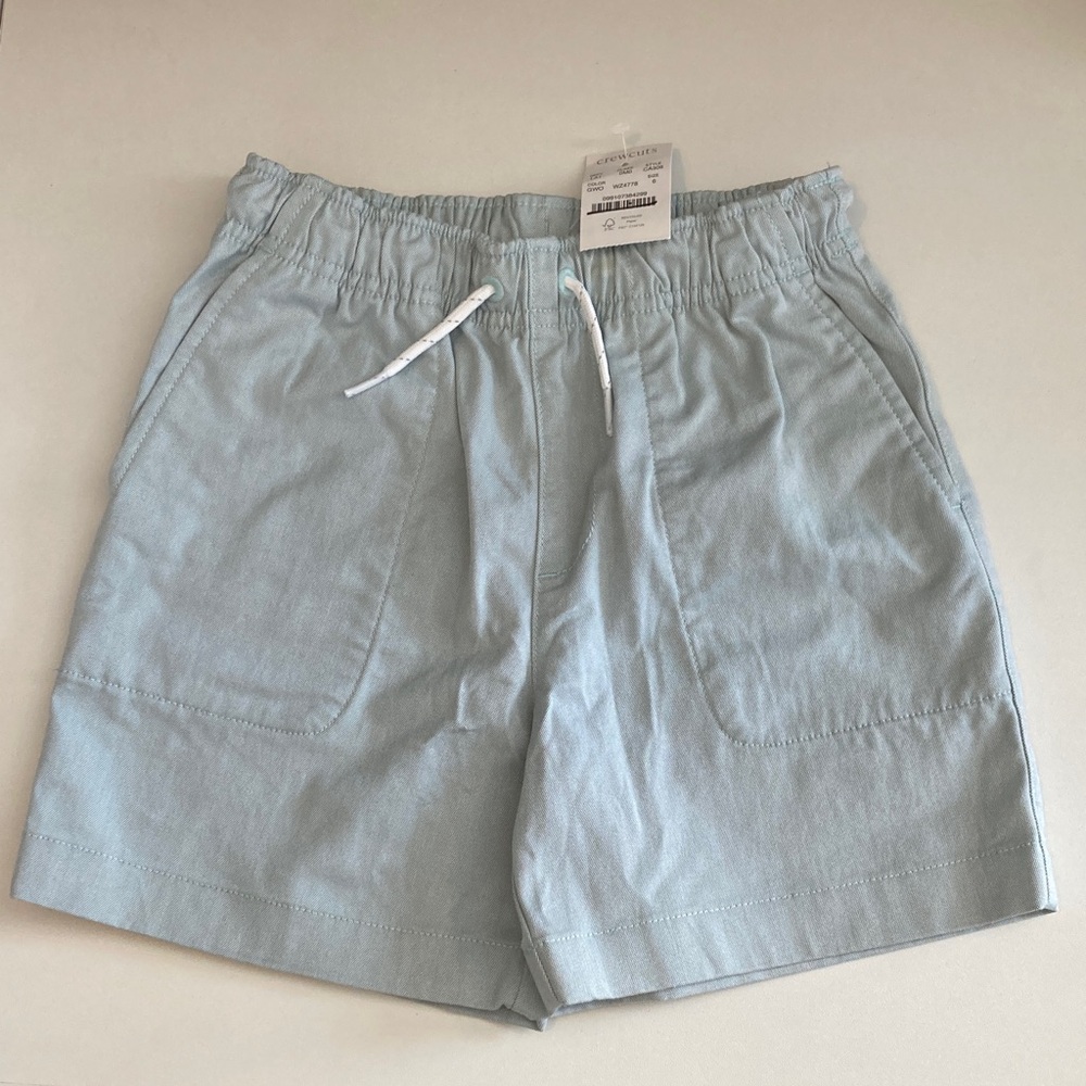 J Crew Crewcuts Shorts Boys‎ Size 6 Blue Soft Gray Elastic Waist